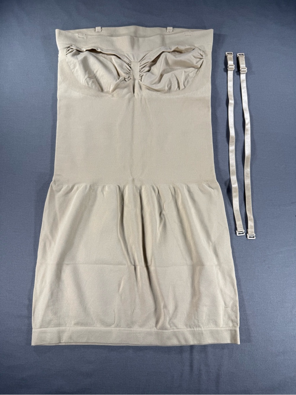 SLIMBELLE Strapless Shapewear Slip Dress Nude Seamless Full Body Shaper S